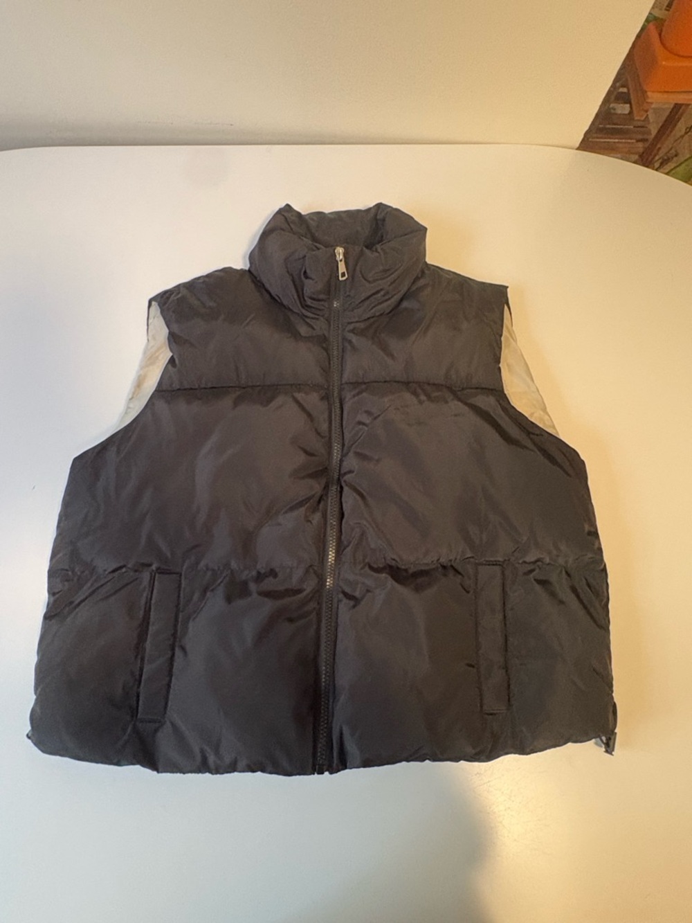 Black Puffer Vest - Size L